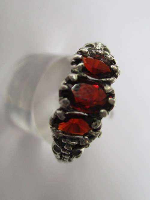 925 Sterling Silver  and genuine Garnets Ring