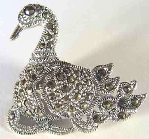 925 Lovely Swan-Goose Pin Brooch