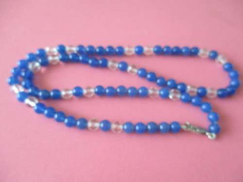 Blue Agate and Crystal Necklace