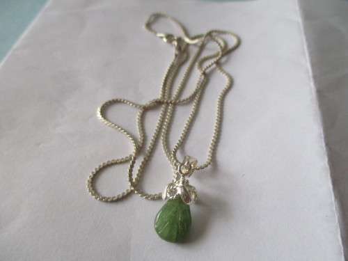 925 -50cm Sterling Silver Chain and Genuine Tourmaline Pendant on