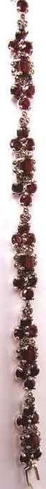 925 Sterling Silver , Marcasite and Garnets Bracelet