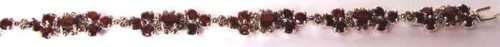 925 Sterling Silver , Marcasite and Garnets Bracelet