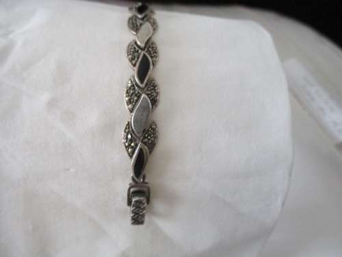 Beautiful 925 Sterling Silver and Marcasite  Bracelet