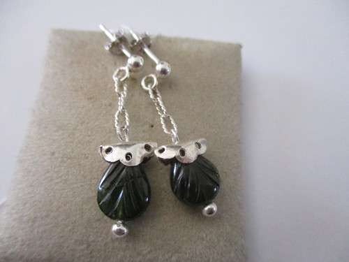 925 Sterling Silver and Genuine tourmalines Earrings
