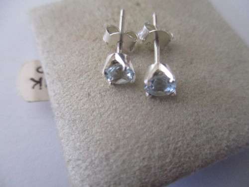 925 Sterling Silver and Genuine Blue Topaz Earrings