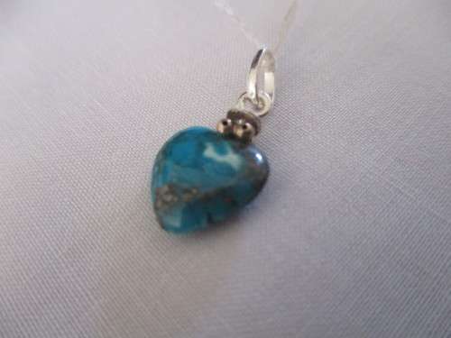 Sterling Siver Heart turquoise Pendant