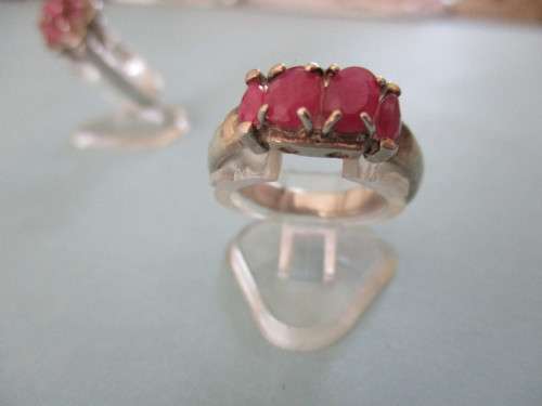 925 Sterling Silver and Genuine Rubies Ring
