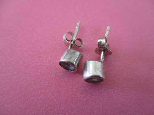 Sterling Siver blue topaz studs/ earrings