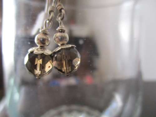 Sterling Silver & Genuine Smoky Quartz Earrings