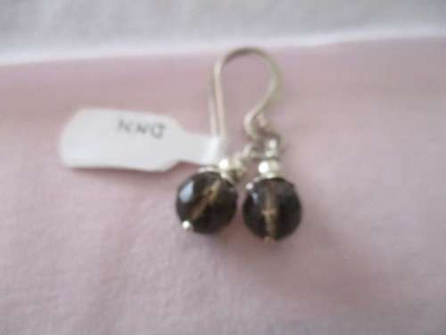 Sterling Silver & Genuine Smoky Quartz Earrings