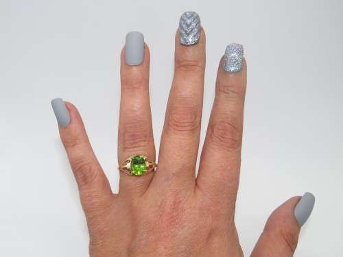 Genuine Peridot set in 10ct Yellow Gold Ring