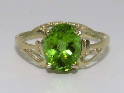 Genuine Peridot set in 10ct Yellow Gold Ring