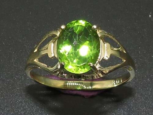 Genuine Peridot set in 10ct Yellow Gold Ring