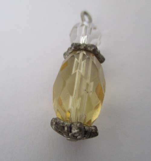 Citrine and Crystal charm or pendant