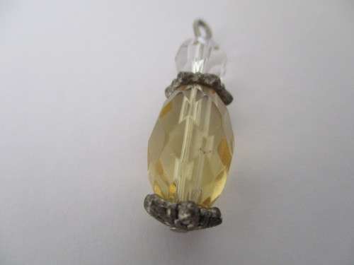 Citrine and Crystal charm or pendant
