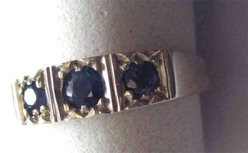 925 Sterling Silver and Genuine Blue Sapphire Ring