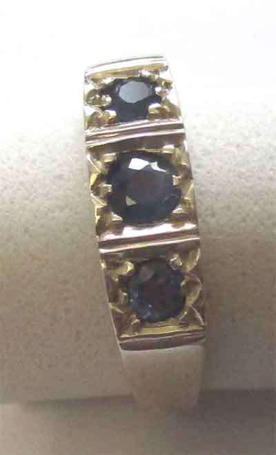 925 Sterling Silver and Genuine Blue Sapphire Ring