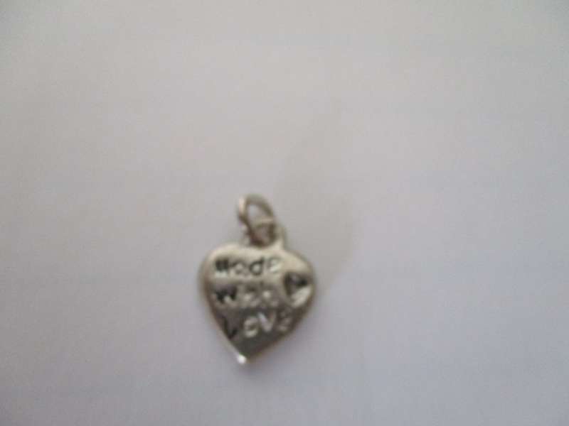 Sterling Silver `` Made with Love ` Charm