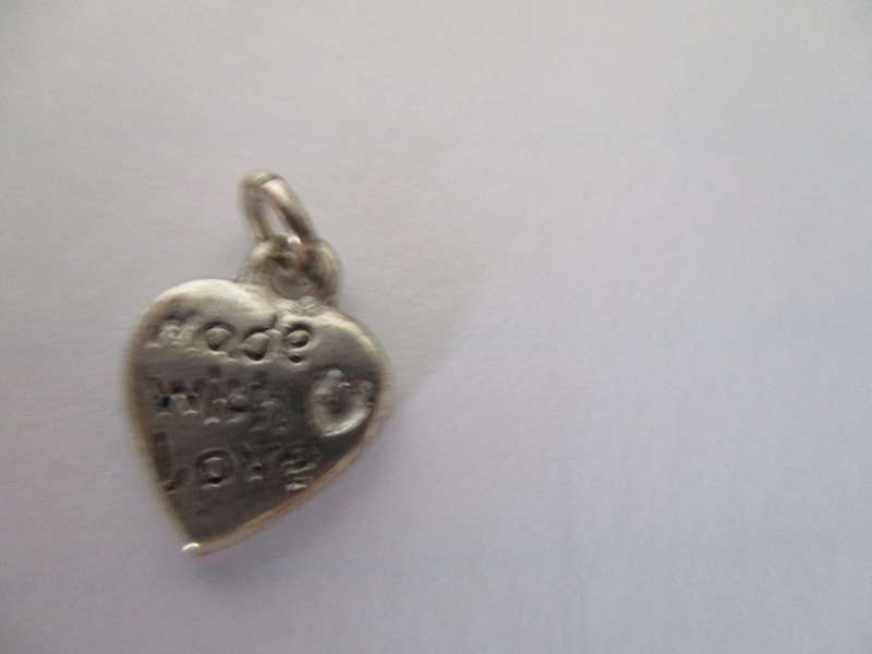 Sterling Silver `` Made with Love ` Charm