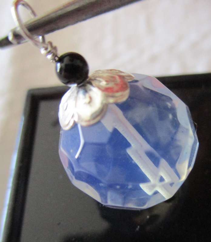 Sterling silver Onyx and Opalite Pendant