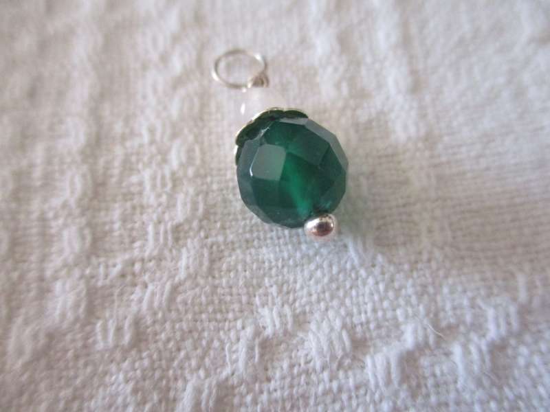Sterling Silver Green Agate and Rose Quartz Pendant