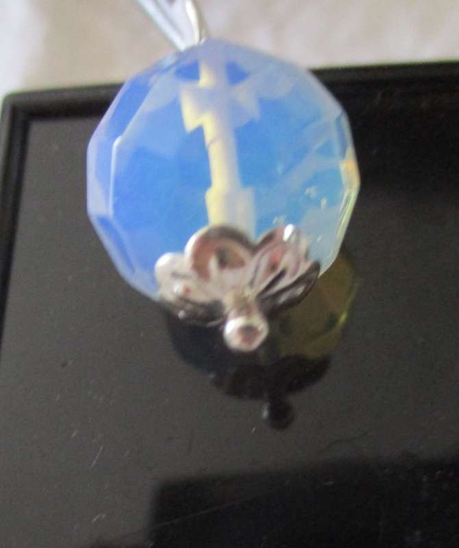 Sterling Silver and 16.00 mm Opalite Pendant