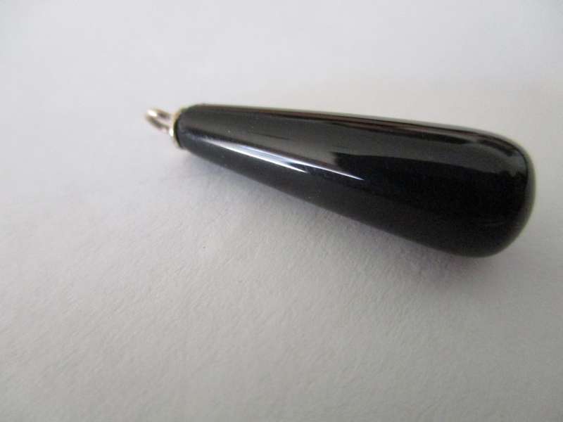 Sterling Silver and Black Onyx Drop Pendant or charm