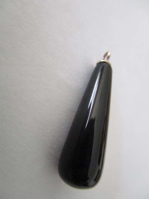 Sterling Silver and Black Onyx Drop Pendant or charm
