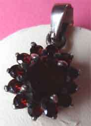925 Sterling Silver and Garnets Pendant