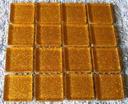 Mosaic Glitter Crystal Glass Tiles -  ButterCup 23 x 23 x 4 mm