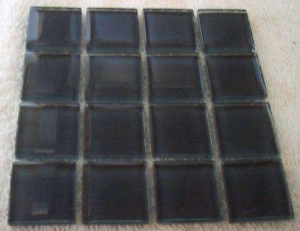 Mosaic Crystal Glass Tiles -  Anthracite 23 x 23 x 4 mm