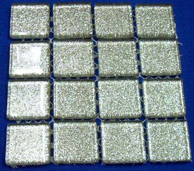 Mosaic Glitter Crystal Glass Tiles - Silver 23 x 23 x 4 mm