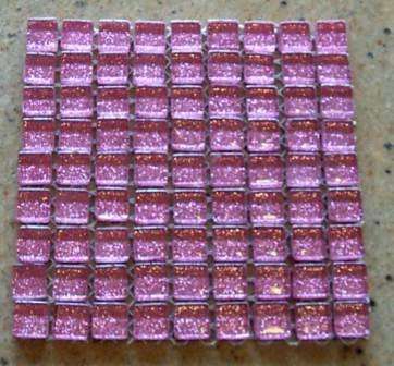 " Glitter " Mosaic Mini Crystal Glass Tiles - Pink 10 or 11 x 4 mm