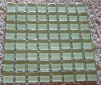 Mosaic Mini Crystal Glass Tiles - Light Green 10 or 11 x 4 mm