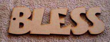 Wooden Blank " BLESS " - 266 x 97 x 6 mm