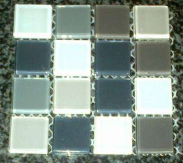 Mosaic Crystal Glass Tiles - Mix - Grey, Cream, Green & White 23 x 23 x 4 mm