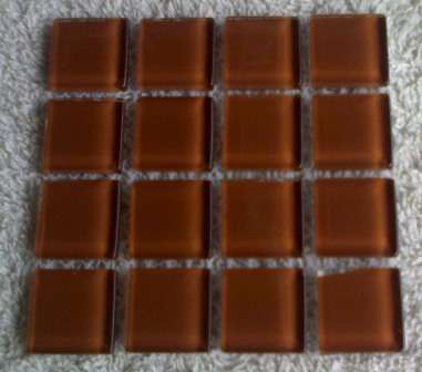 Crystal Glass Tiles - Chestnut 23 x 23 x 4 mm