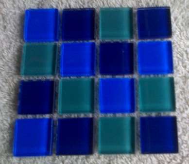 Mosaic Crystal Glass Tiles - Mix - Blue & Green 23 x 23 x 4 mm