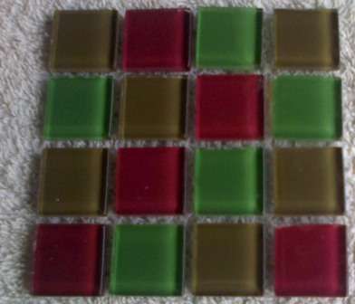 Mosaic Crystal Glass Tiles - Mix - Olive, Dark Green, Brown 23 x 23 x 4 mm