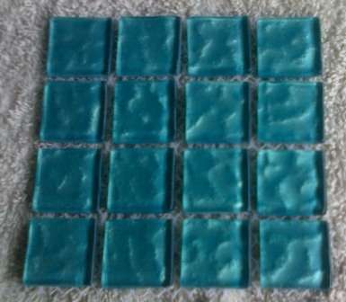 Mosaic Crystal Glass Tiles - Metallic Teal Green 23 x 23 x 4 mm