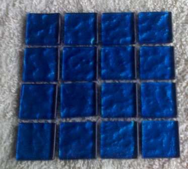 Mosaic Crystal Glass Tiles - Metallic Water Blue Sun 23 x 23 x 4 mm