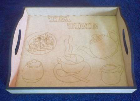 Wooden Trays 284 x 247 x 60 mm (Tea Time)
