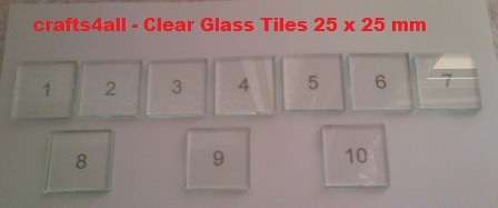 Clear Glass Tiles - 25 x 25 x 4 mm