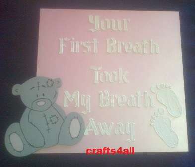 " Your First Breadth with Tatty Teddy " on a Canvas