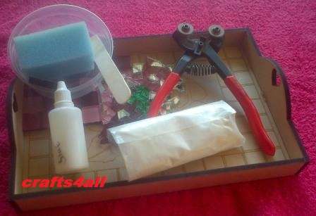 Mosaic Kit - Tray Rose ( No Cutting Required )