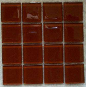 Mosaic Crystal Glass Tiles - Burnt Copper  23 x 23 x 4 mm