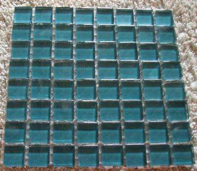 64 - Mosaic Mini Crystal Glass Tiles - Sea Green 10 x 10 mm