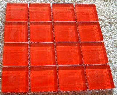 Mosaic Crystal Glass Tiles -  Cherry Red 25 x 25 mm