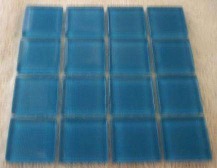 Crystal Glass Tiles - Aquamarine 25 x 25 mm