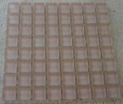 64 - Mosaic Mini Crystal Glass Tiles - Soft Pink 10 x 10 mm